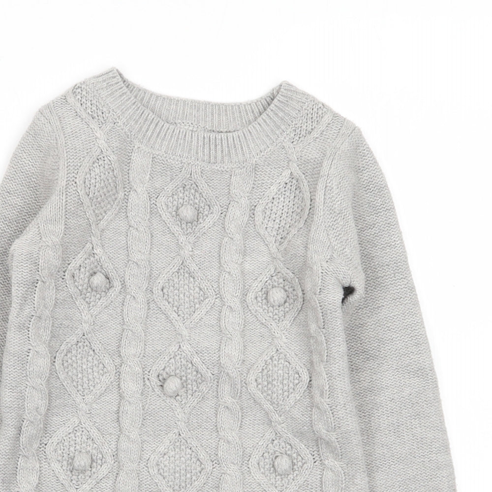 Nutmeg Girls Grey   Jumper Dress  Size 3-4 Years