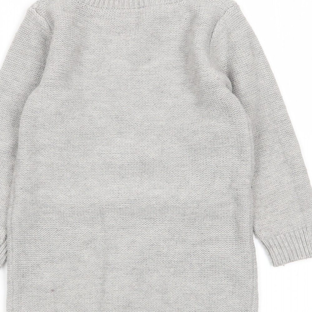Nutmeg Girls Grey   Jumper Dress  Size 3-4 Years