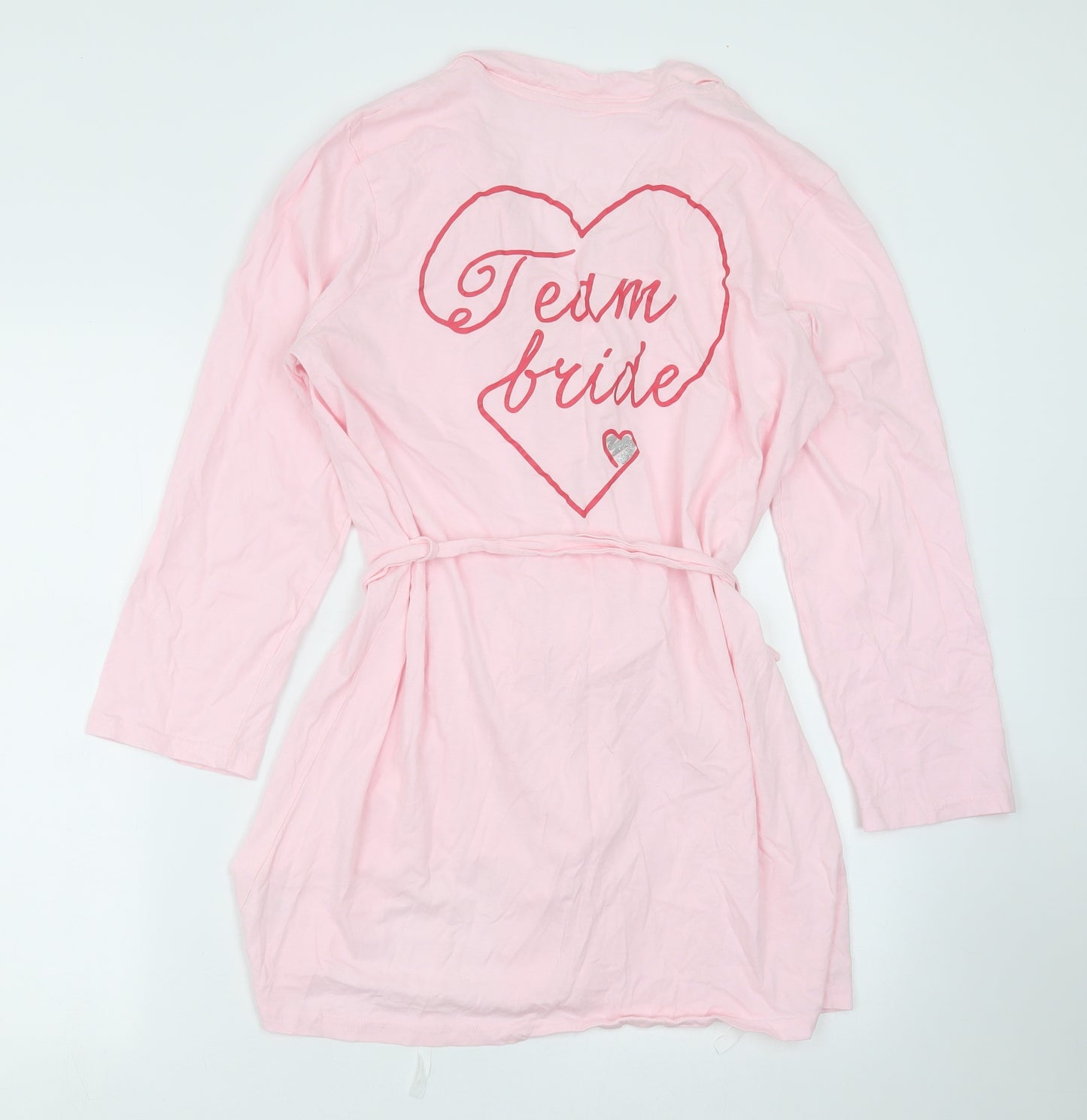 George Womens Pink Solid  Top Robe Size 12  - Team Bride