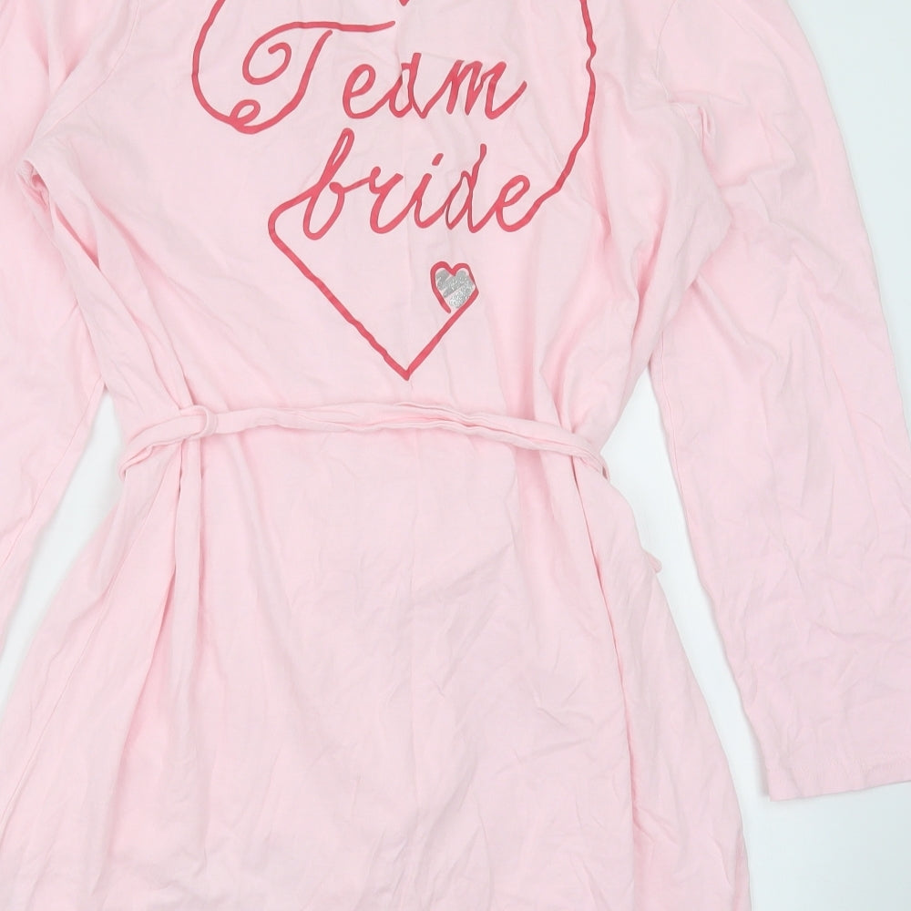 George Womens Pink Solid  Top Robe Size 12  - Team Bride