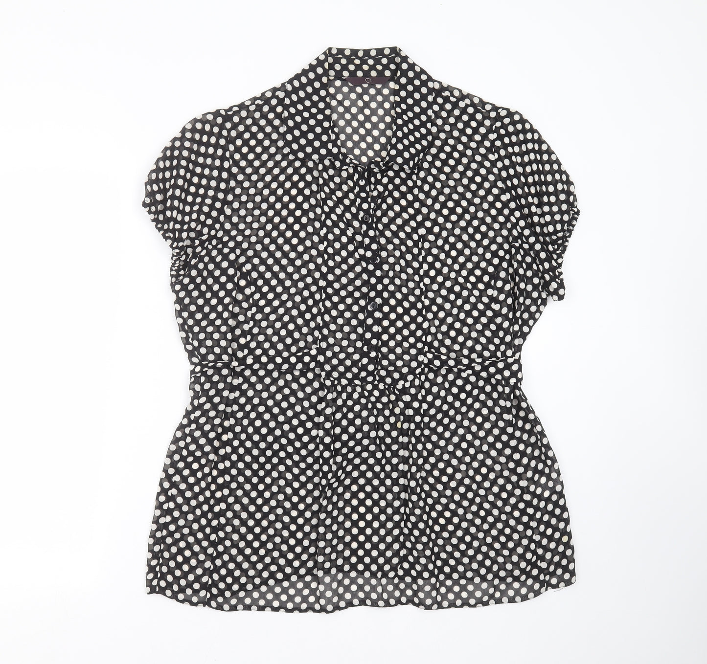 Evans Womens Black Polka Dot  Basic Blouse Size 16