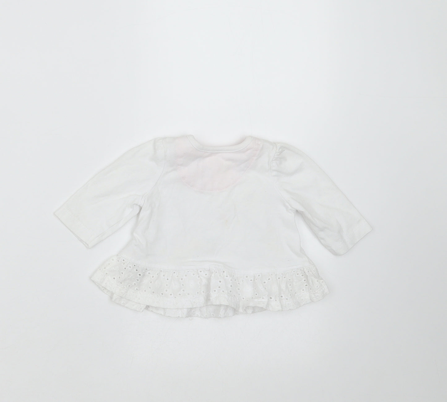 Nutmeg Girls White Floral  Basic T-Shirt Size Newborn  - flowers rabbit