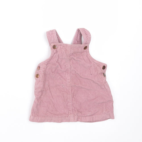 F&F Girls Purple  Corduroy Pinafore/Dungaree Dress  Size 3-6 Months