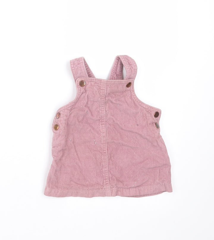 F&F Girls Purple  Corduroy Pinafore/Dungaree Dress  Size 3-6 Months