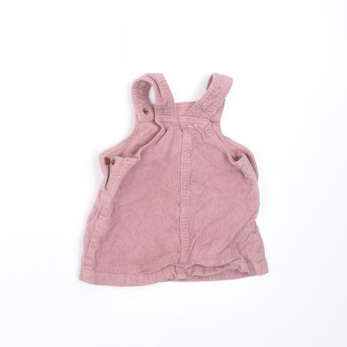 F&F Girls Purple  Corduroy Pinafore/Dungaree Dress  Size 3-6 Months