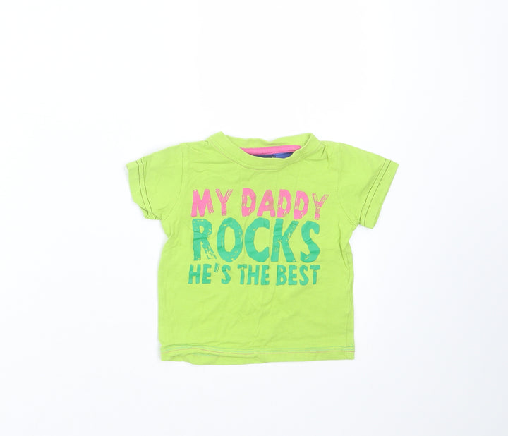 Minoti Baby Green Basic T-Shirt Size 12-18 Months - daddy rocks