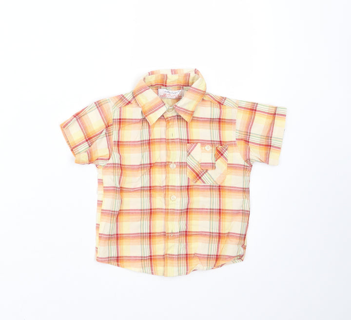 Earlydays Baby Orange Plaid  Basic Button-Up Size 12-18 Months