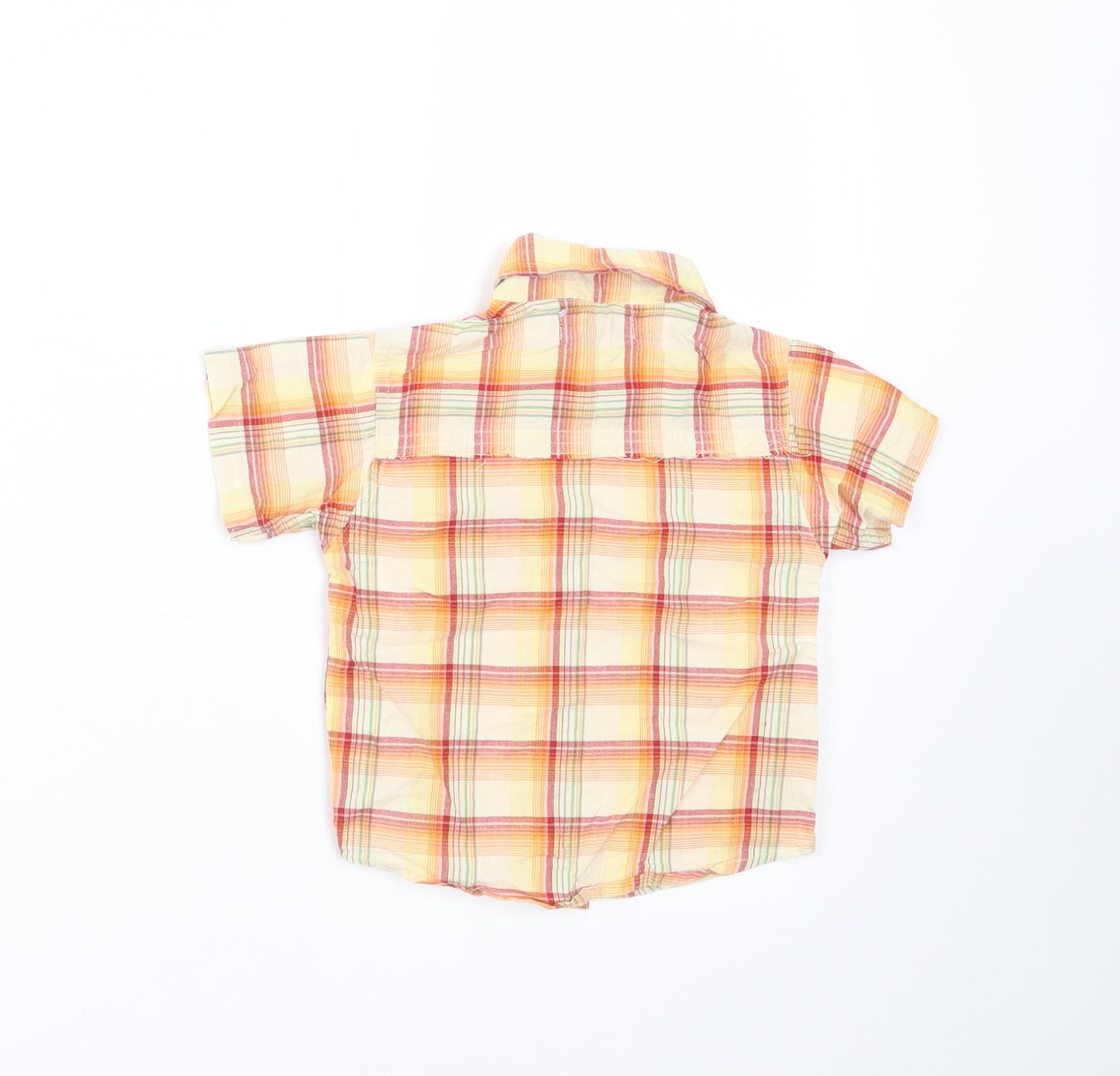 Earlydays Baby Orange Plaid  Basic Button-Up Size 12-18 Months