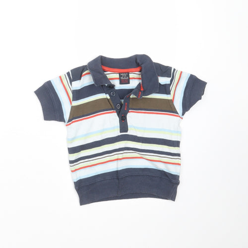 NEXT Boys Blue Striped  Basic Polo Size 12-18 Months