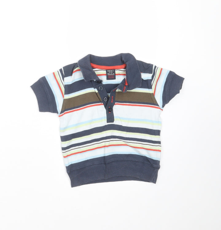 NEXT Boys Blue Striped  Basic Polo Size 12-18 Months