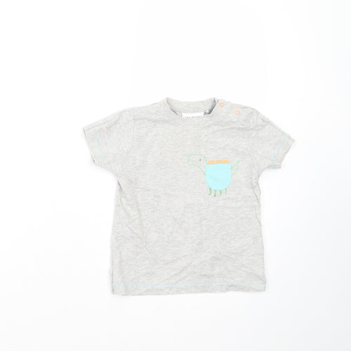 NEXT Baby Grey   Basic T-Shirt Size 9-12 Months  - dinsaur