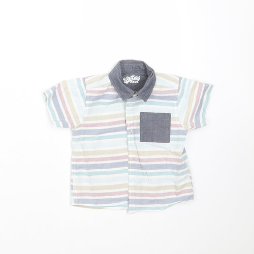 West Coast Boys Multicoloured Striped  Basic Button-Up Size 9-12 Months