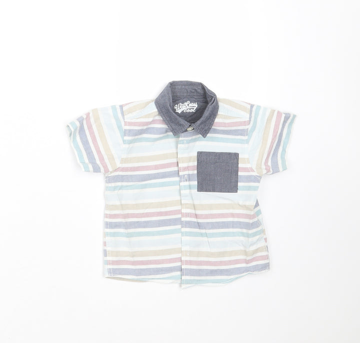 West Coast Boys Multicoloured Striped  Basic Button-Up Size 9-12 Months