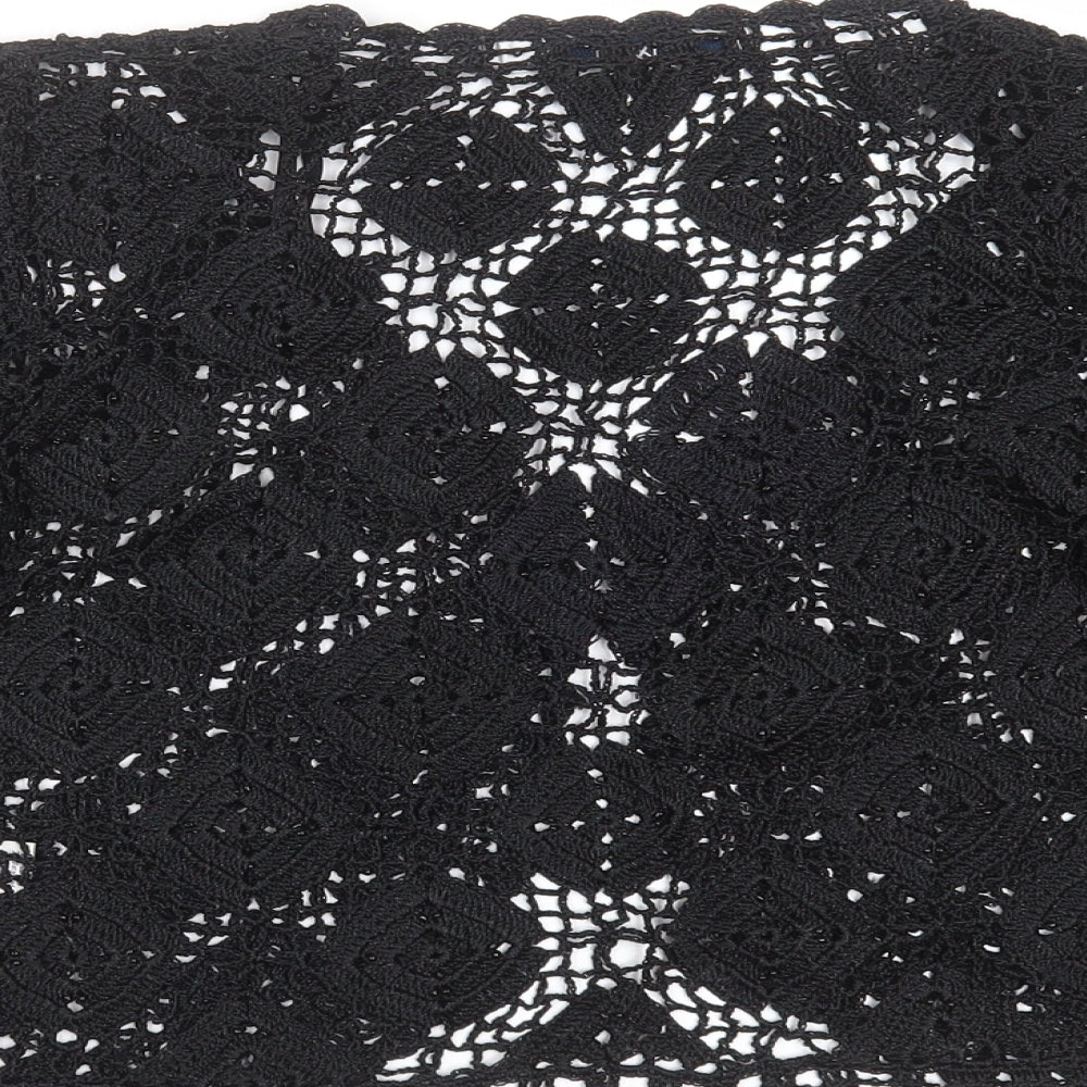 M&Co Womens Black Geometric  Shrug Jumper Size S