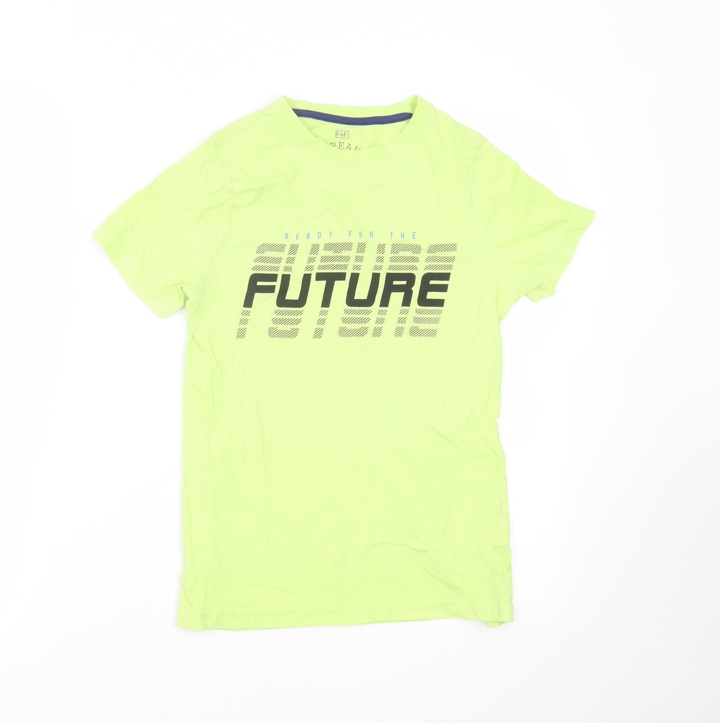 F&F Boys Green   Basic T-Shirt Size 10-11 Years  - ready for the future