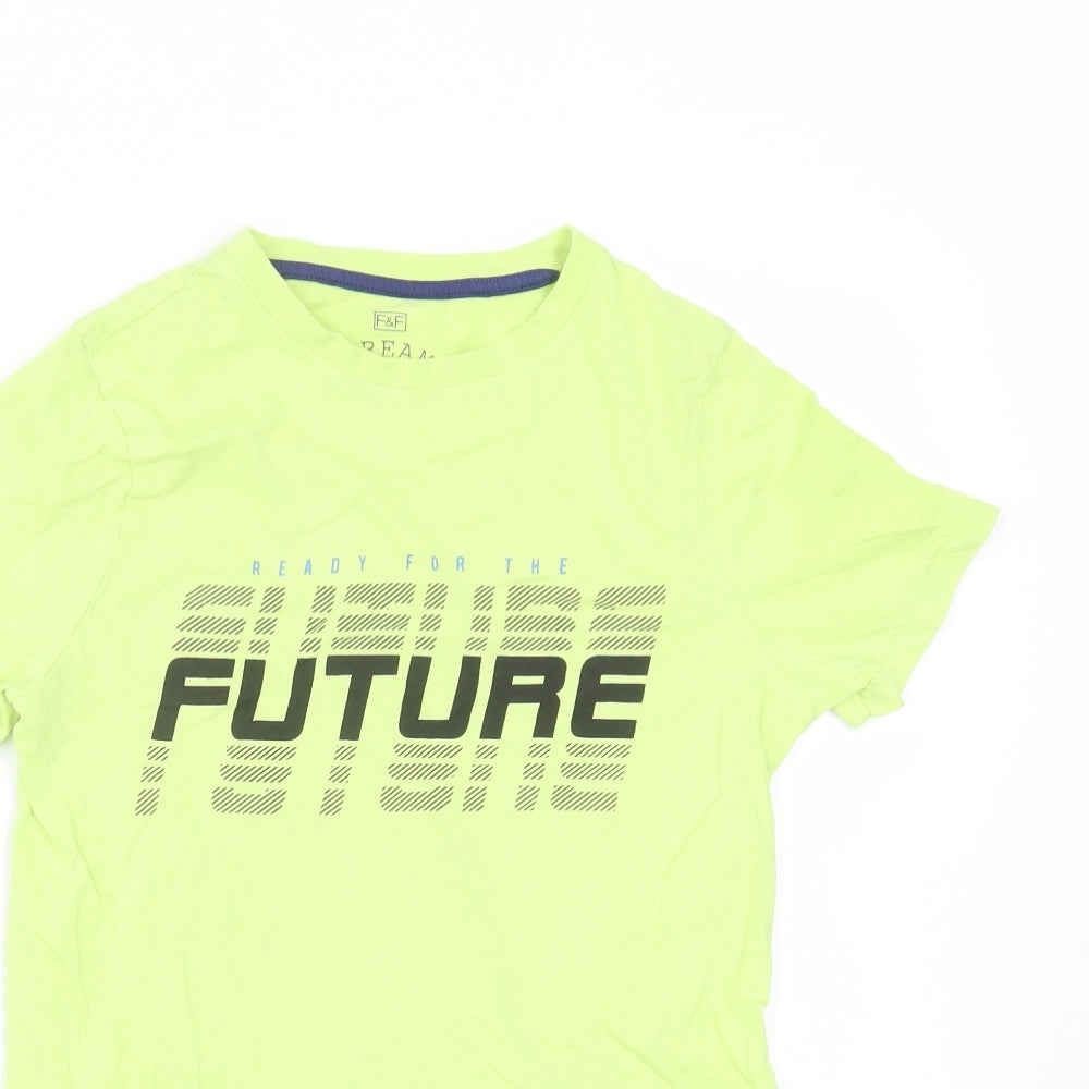 F&F Boys Green   Basic T-Shirt Size 10-11 Years  - ready for the future