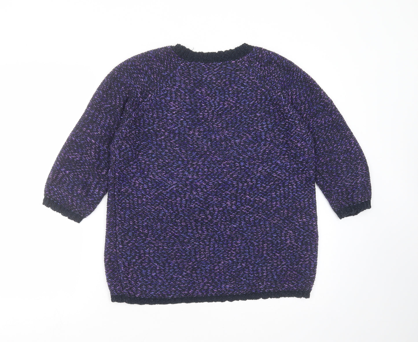 BM COLLECTION Womens Purple  Knit Pullover Jumper Size S