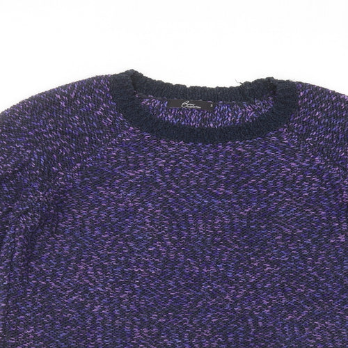 BM COLLECTION Womens Purple  Knit Pullover Jumper Size S
