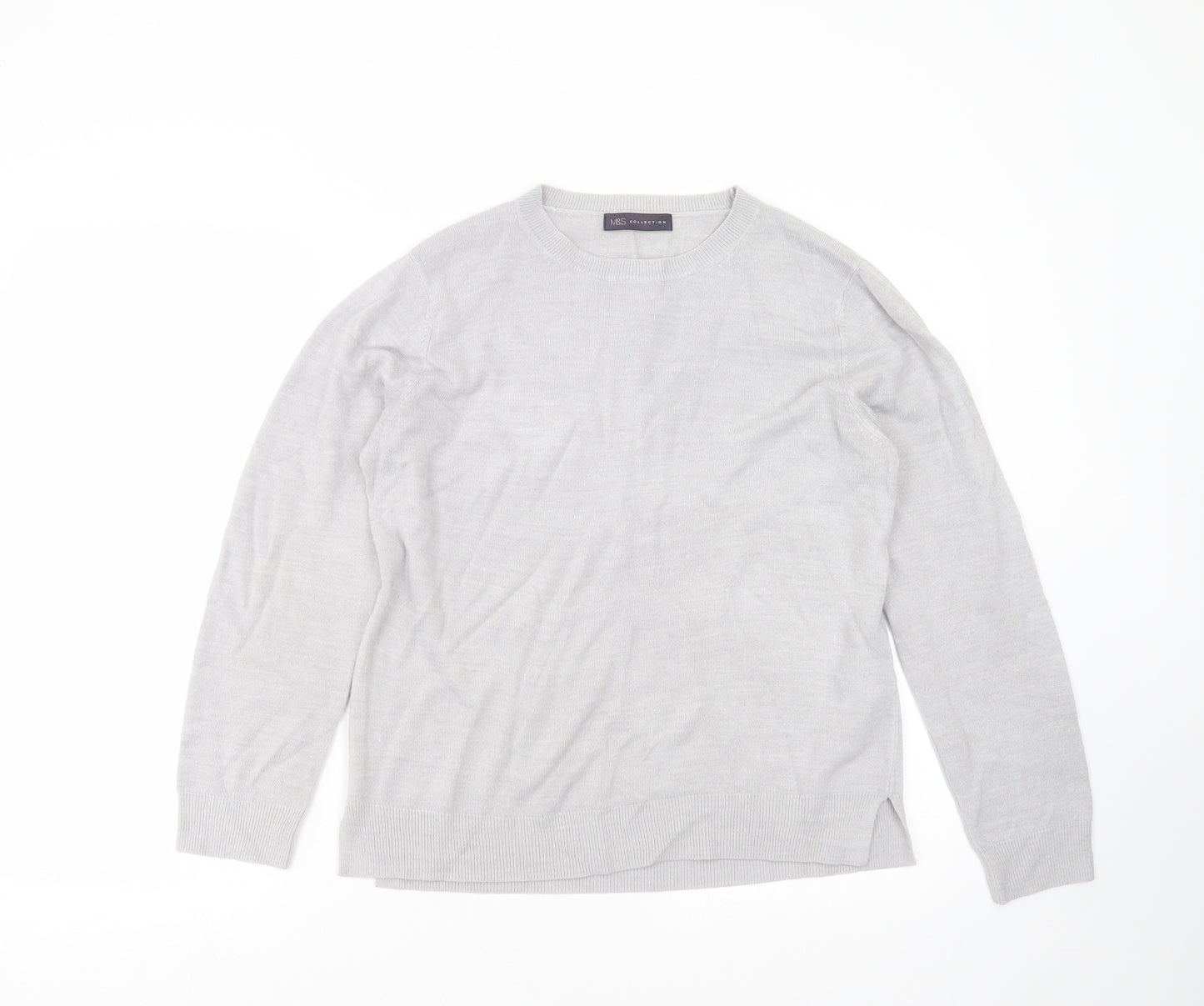 Marks and Spencer Womens Grey  Knit Pullover Jumper Size 14