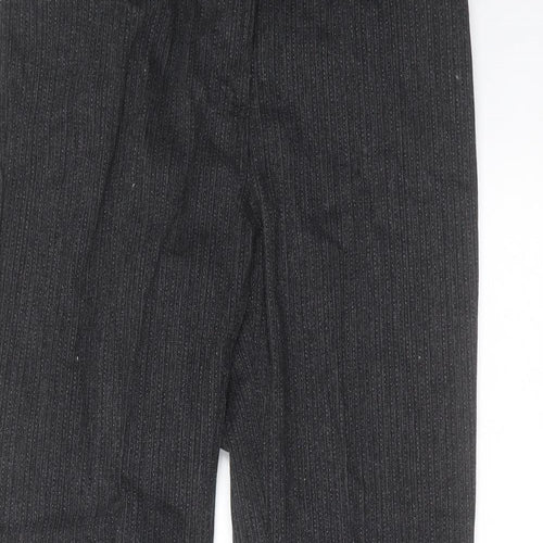 Marks and Spencer Womens Grey Striped Denim Straight Jeans Size 8 L28 in - short Leg