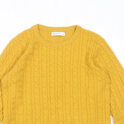 Papaya Womens Yellow  Knit Pullover Jumper Size 14