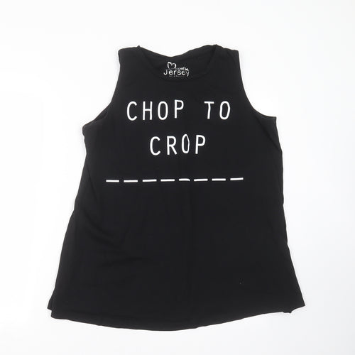Label Be Womens Black   Basic Tank Size 18  - chop to crop
