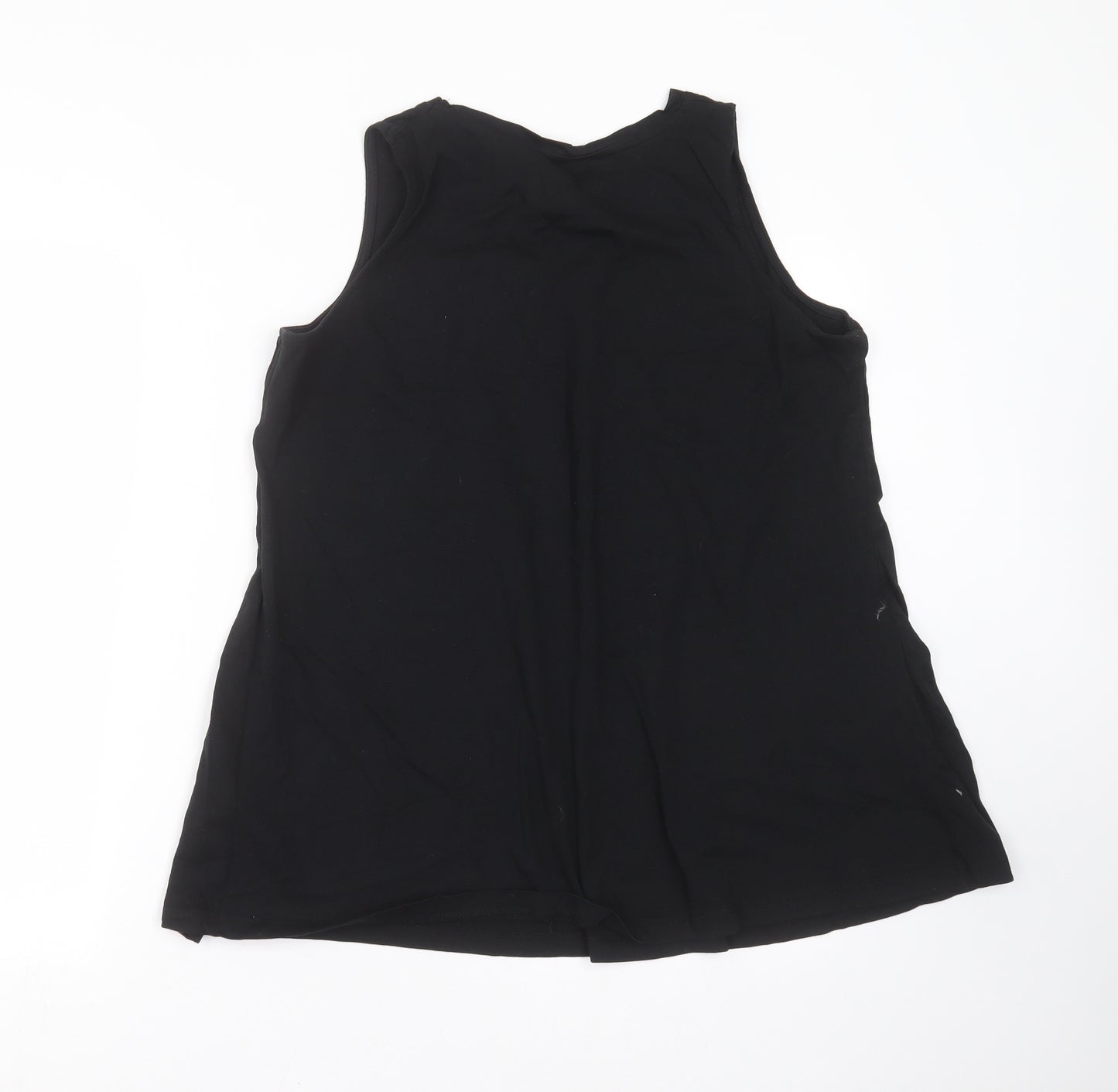 Label Be Womens Black   Basic Tank Size 18  - chop to crop