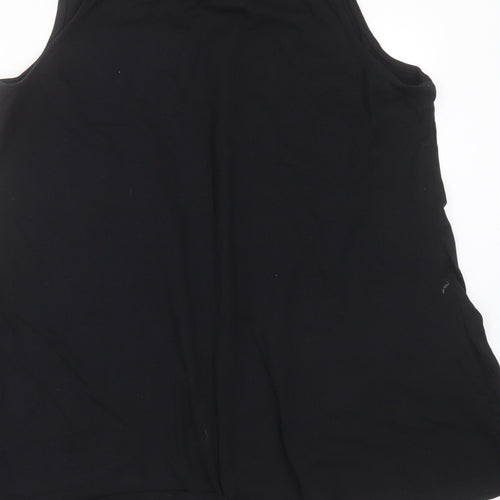 Label Be Womens Black   Basic Tank Size 18  - chop to crop