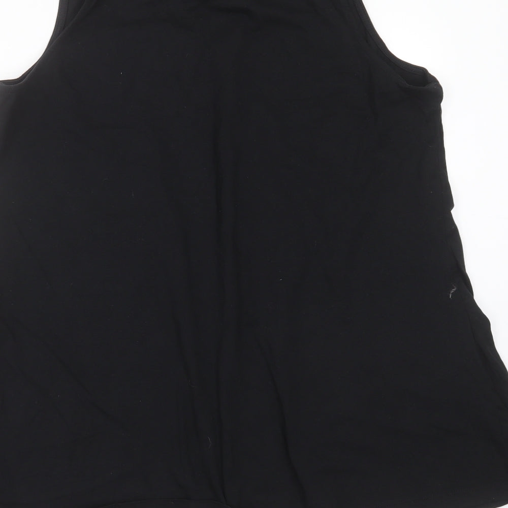 Label Be Womens Black   Basic Tank Size 18  - chop to crop