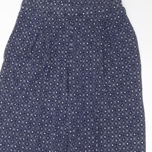 Nutmeg Womens Blue Geometric  Cropped Trousers Size 10 L23 in