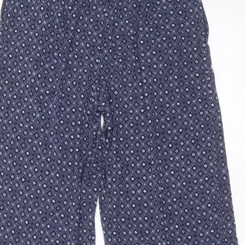 Nutmeg Womens Blue Geometric  Cropped Trousers Size 10 L23 in