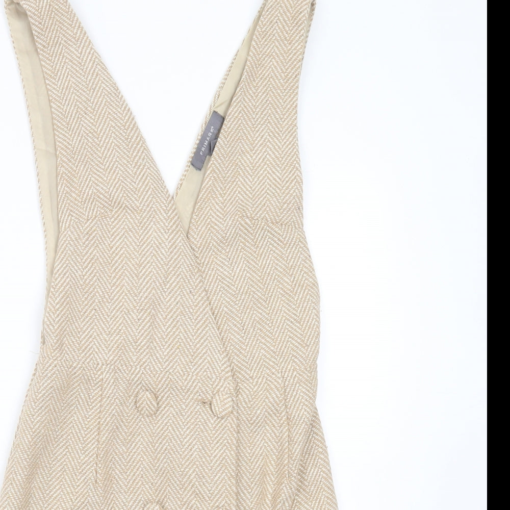 Primark Womens Beige Herringbone  Mini  Size 4