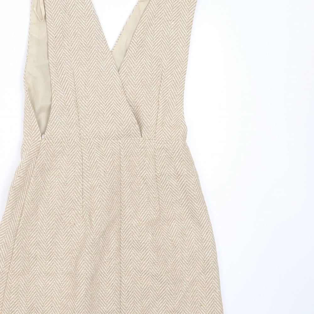 Primark Womens Beige Herringbone  Mini  Size 4