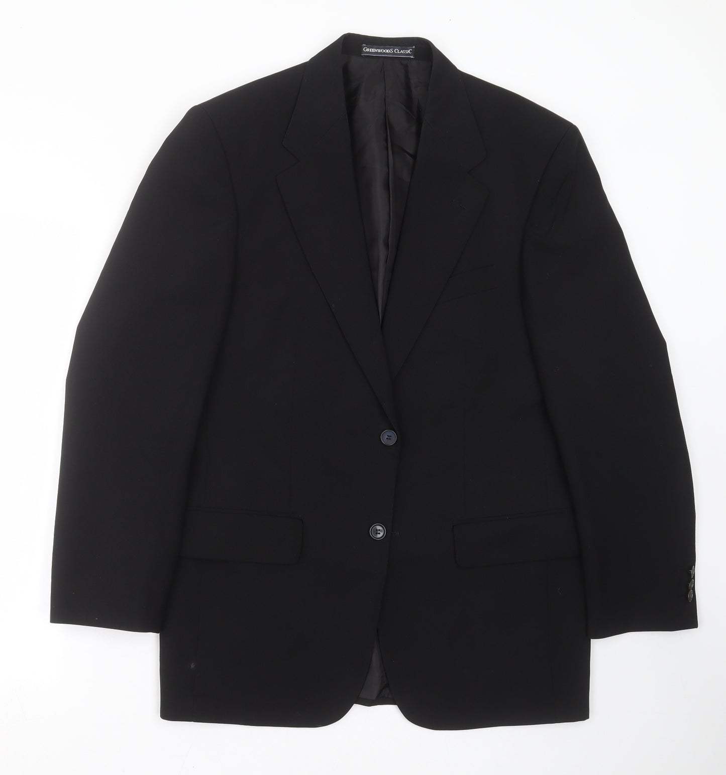 GREENWOODS Mens Black   Jacket Suit Jacket Size 38
