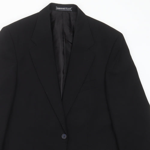 GREENWOODS Mens Black   Jacket Suit Jacket Size 38