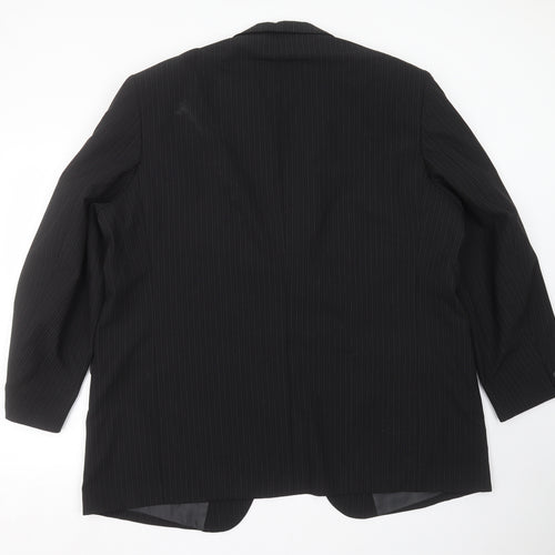 Marks and Spencer Mens Black Striped  Jacket Suit Jacket Size 48