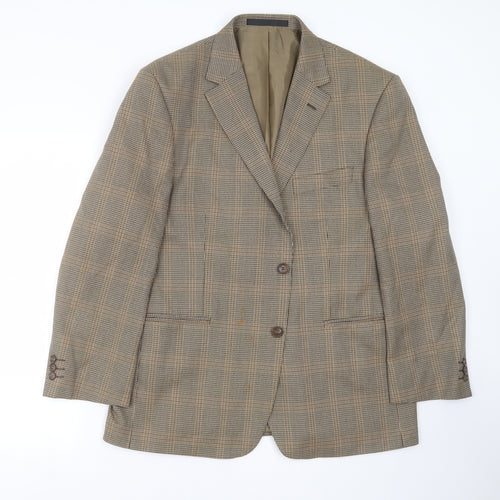 Marks and Spencer Mens Beige Houndstooth  Jacket Suit Jacket Size 42