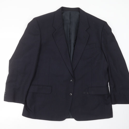 CANDA Mens Blue Striped  Jacket Suit Jacket Size 44