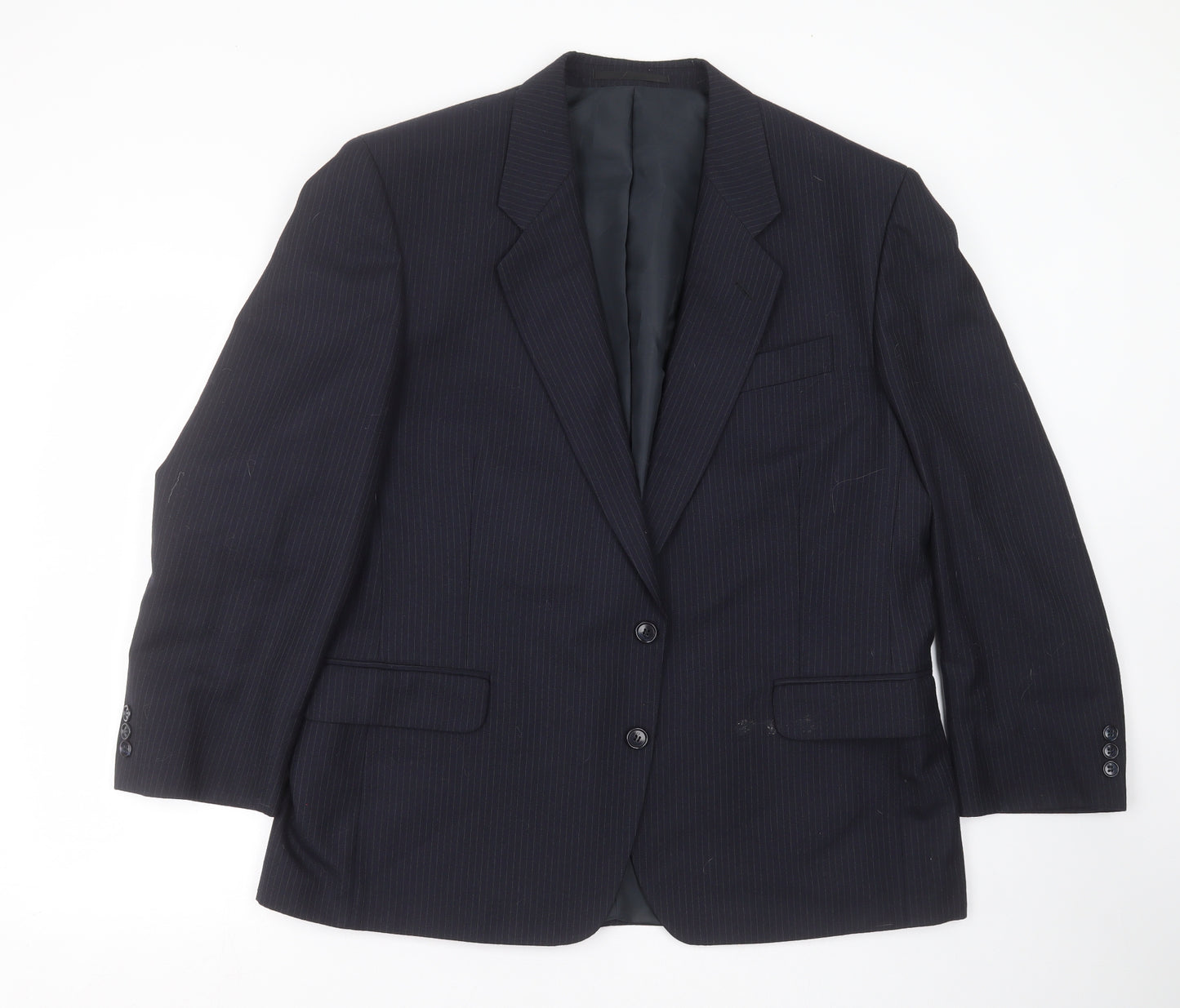 CANDA Mens Blue Striped  Jacket Suit Jacket Size 44