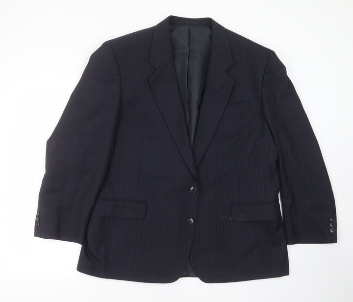 CANDA Mens Blue Striped  Jacket Suit Jacket Size 44