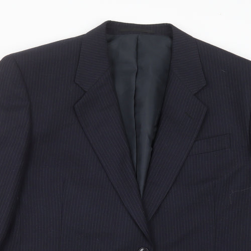 CANDA Mens Blue Striped  Jacket Suit Jacket Size 44