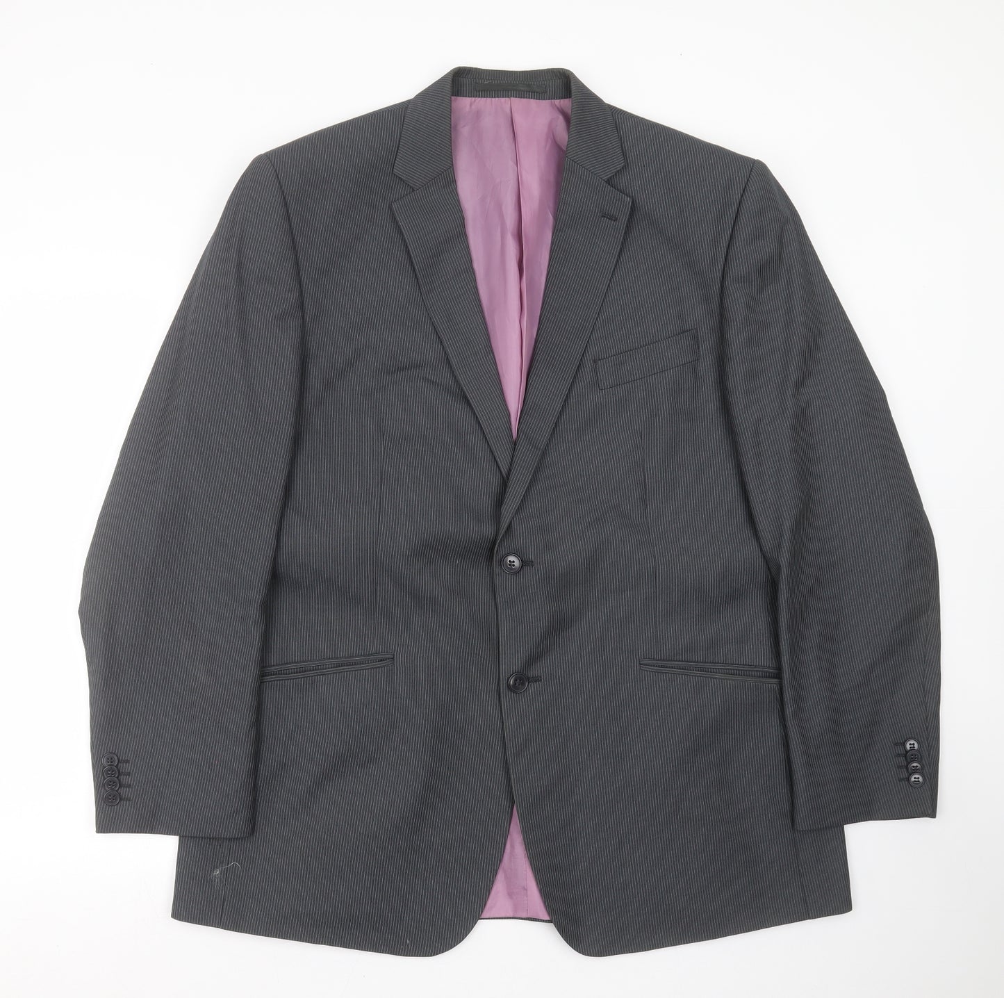 F&F Mens Grey Striped  Jacket Suit Jacket Size 44