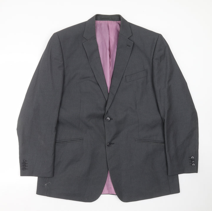 F&F Mens Grey Striped  Jacket Suit Jacket Size 44
