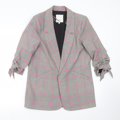 River Island Womens Grey Check  Jacket Blazer Size 10