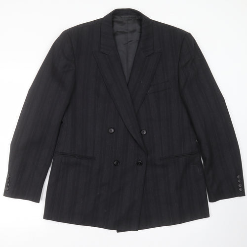 Preworn Mens Grey Striped  Jacket Suit Jacket Size 42