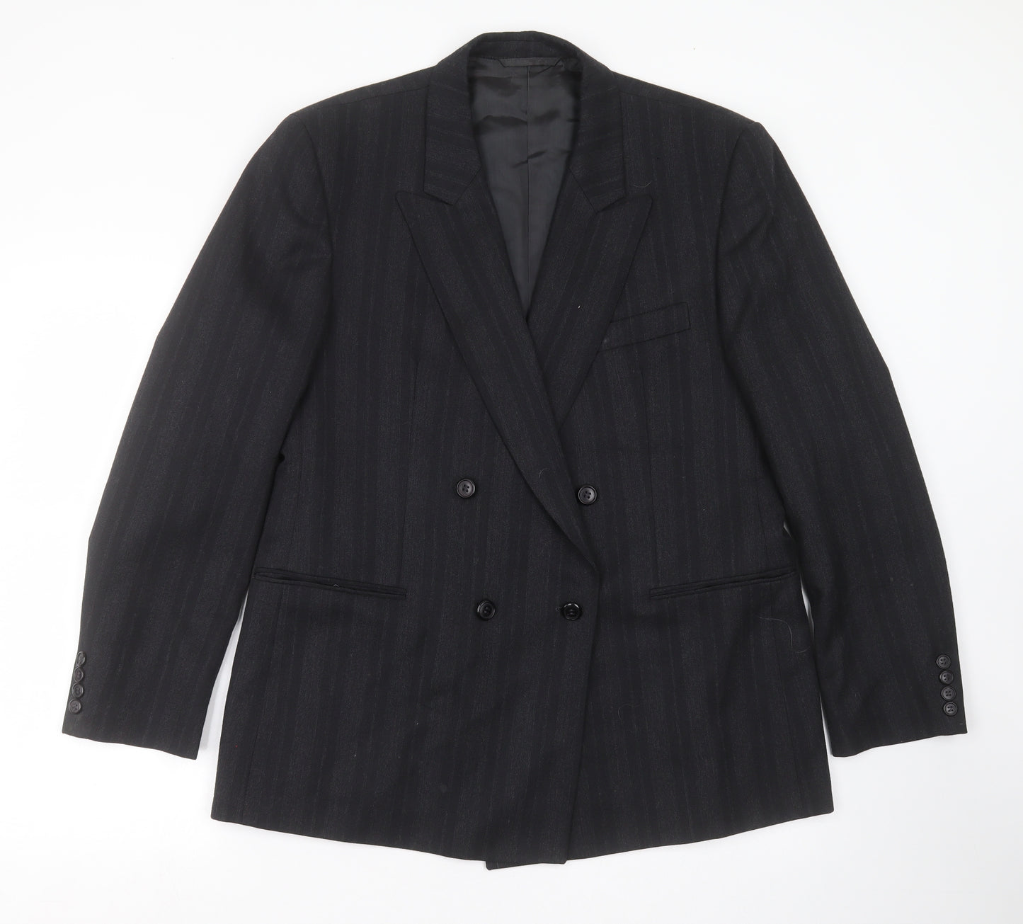 Preworn Mens Grey Striped  Jacket Suit Jacket Size 42