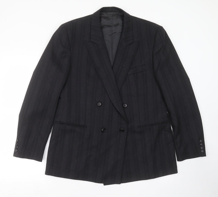 Preworn Mens Grey Striped  Jacket Suit Jacket Size 42