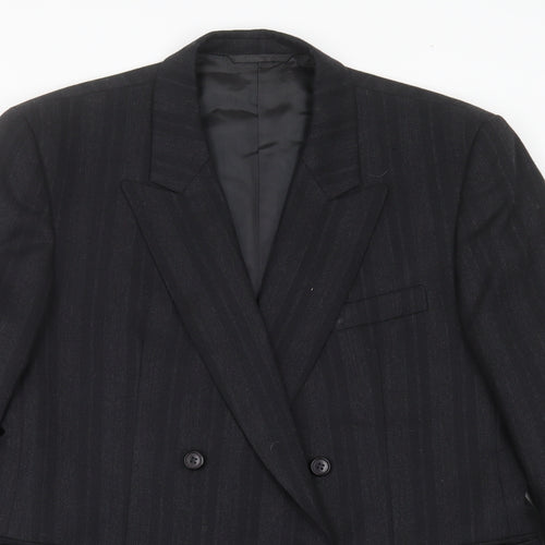 Preworn Mens Grey Striped  Jacket Suit Jacket Size 42