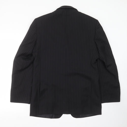 Burton Mens Black Striped  Jacket Suit Jacket Size 40