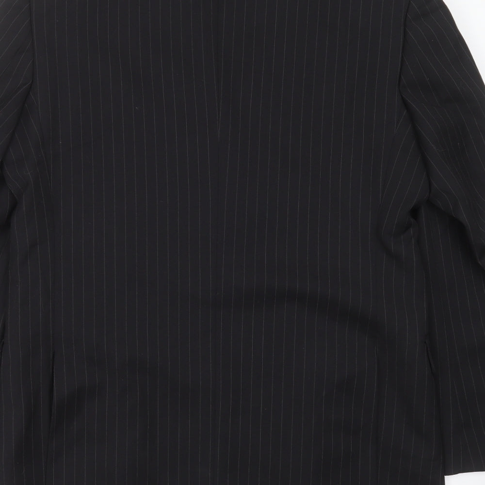 Burton Mens Black Striped  Jacket Suit Jacket Size 40